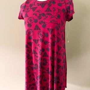 LuLaRoe Disney Mickey Mouse Maroon and Navy Scarlett Size 12